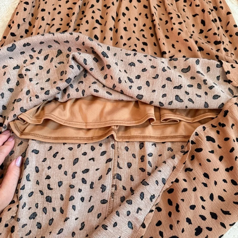 NWT Kaileigh stitch fix v-neck long sleeve tan maxi dress - Picture 6 of 9